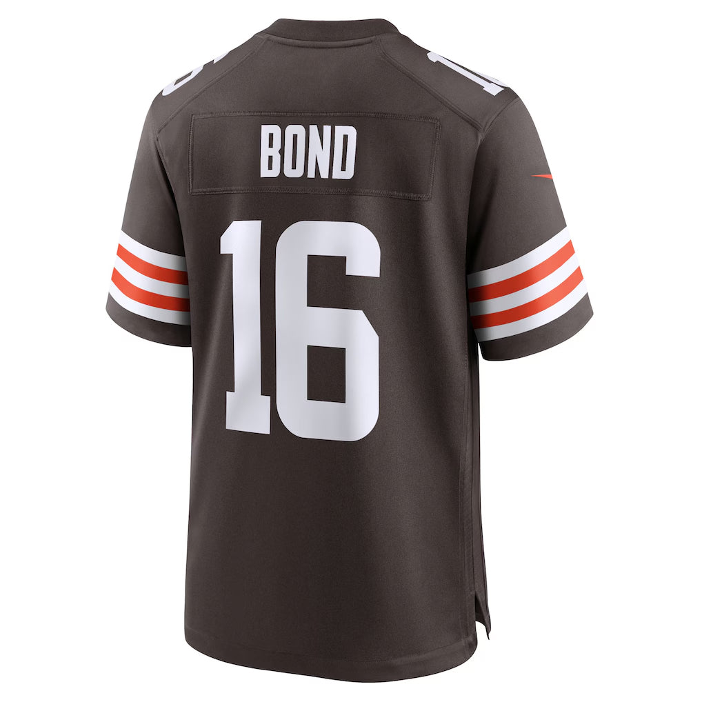 Jamed C.Browns #16 Isaiah Bond Player Brown Home Game Stitched Jerseys