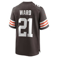 Jamed C.Browns #21 Denzel Ward Brown Game Stitched Jerseys
