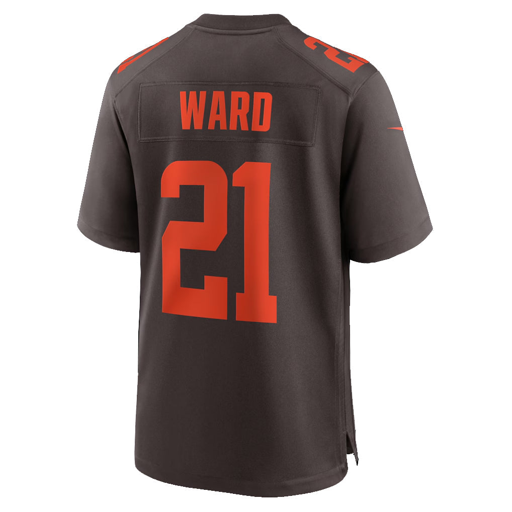 Jamed C.Browns #21 Denzel Ward Player Brown Game Football Jerseys