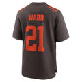 Jamed C.Browns #21 Denzel Ward Player Brown Game Football Jerseys