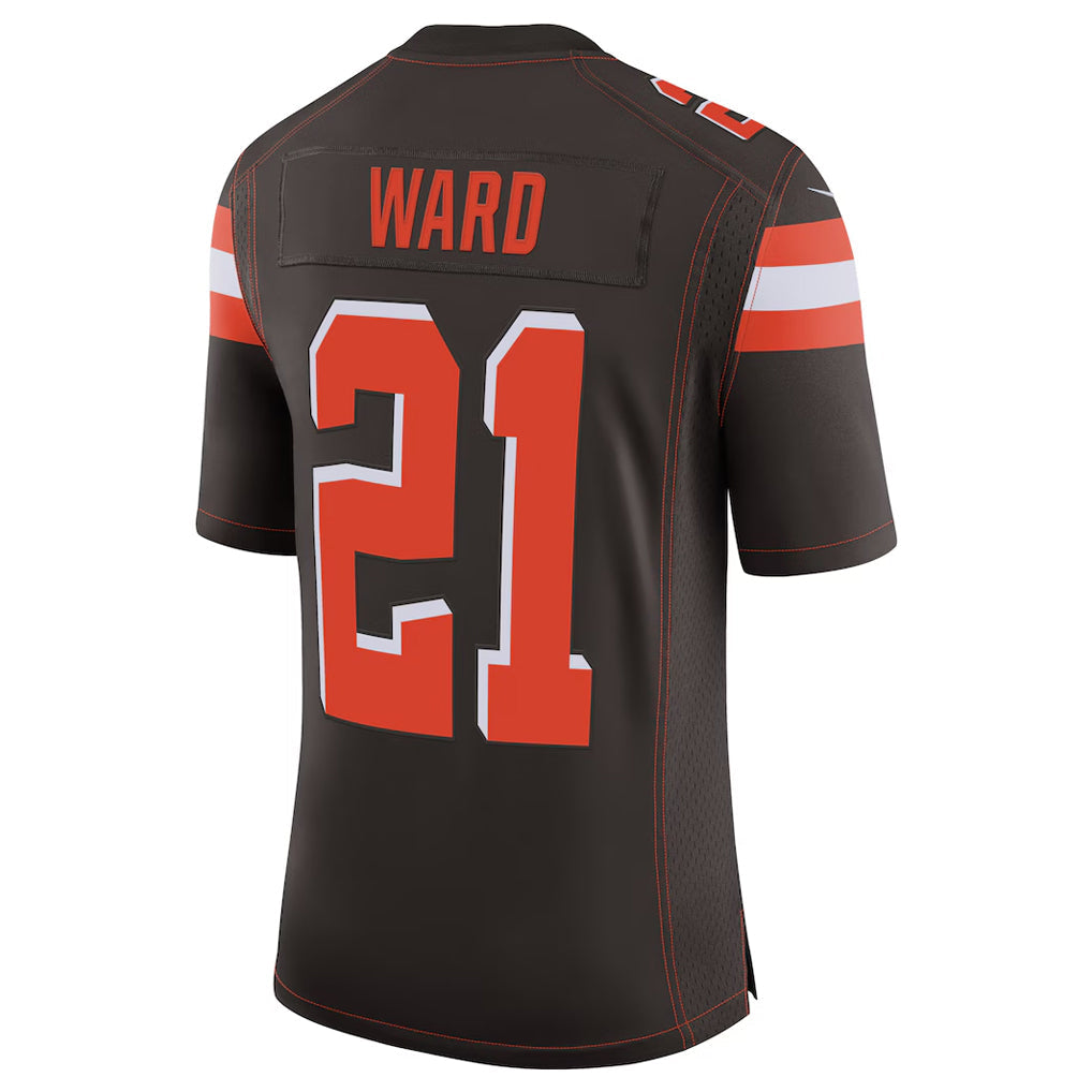 Jamed C.Browns #21 Denzel Ward Player Brown Vapor Limited Football Jerseys