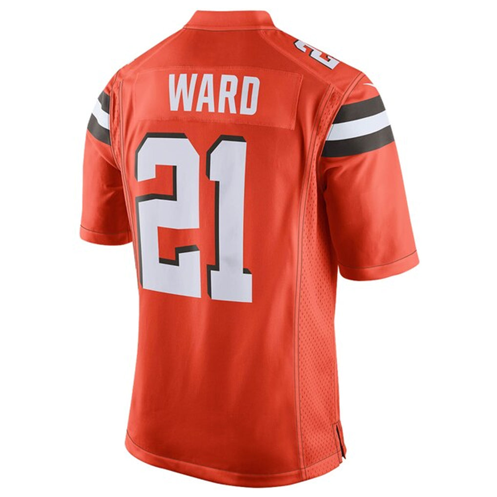 Jamed C.Browns #21 Denzel Ward Player Orange Vapor Limited Football Jerseys
