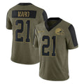 Jamed C.Browns #21 Denzel Ward Player Salute To Service Limited Olive Football Jerseys