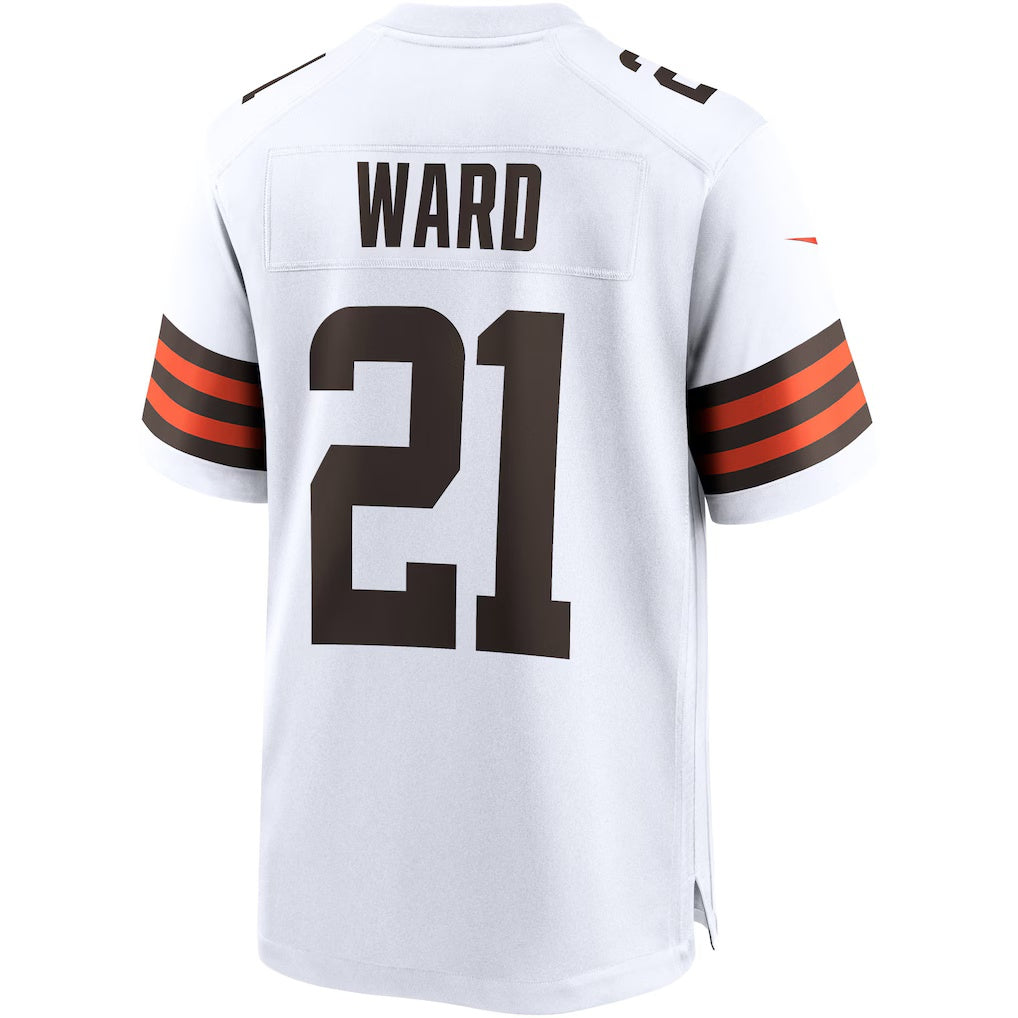 Jamed C.Browns #21 Denzel Ward White Game Stitched Jerseys