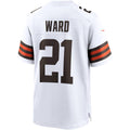 Jamed C.Browns #21 Denzel Ward White Game Stitched Jerseys