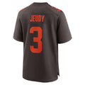 JamedC.Browns #3 Jerry Jeudy Player Brown Game Stitched Jerseys