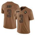 JamedC.Browns #3 Jerry Jeudy Player Brown Salute To Service Limited Stitched Jerseys