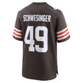 Jamed C.Browns #49 Carson Schwesinger Brown 2025 Draft Game Stitched Jerseys