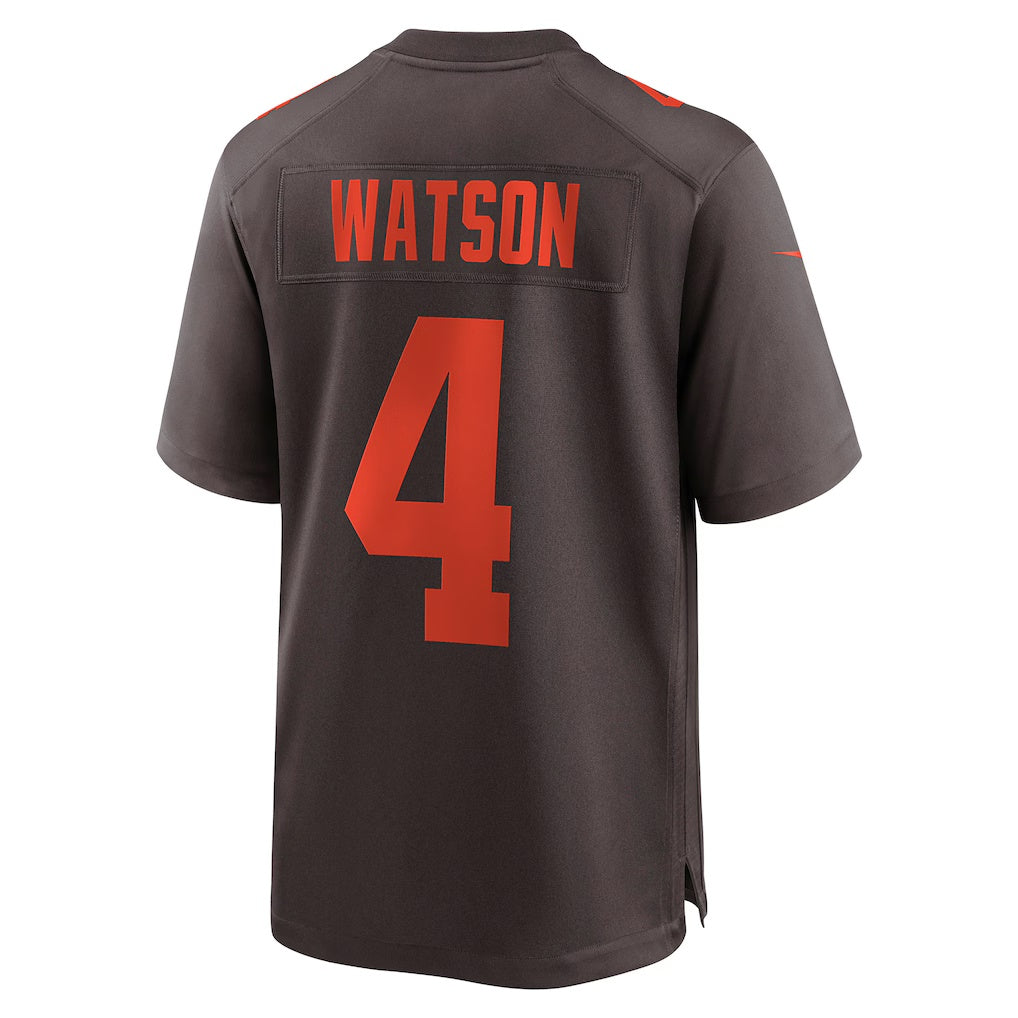 Jamed C.Browns #4 Deshaun Watson Brown Alternate Game Stitched Jerseys