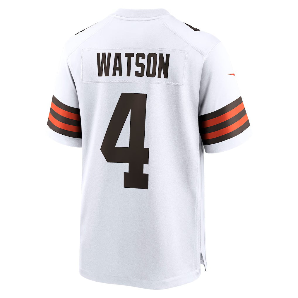 Jamed C.Browns #4 Deshaun Watson White Game Stitched Jerseys