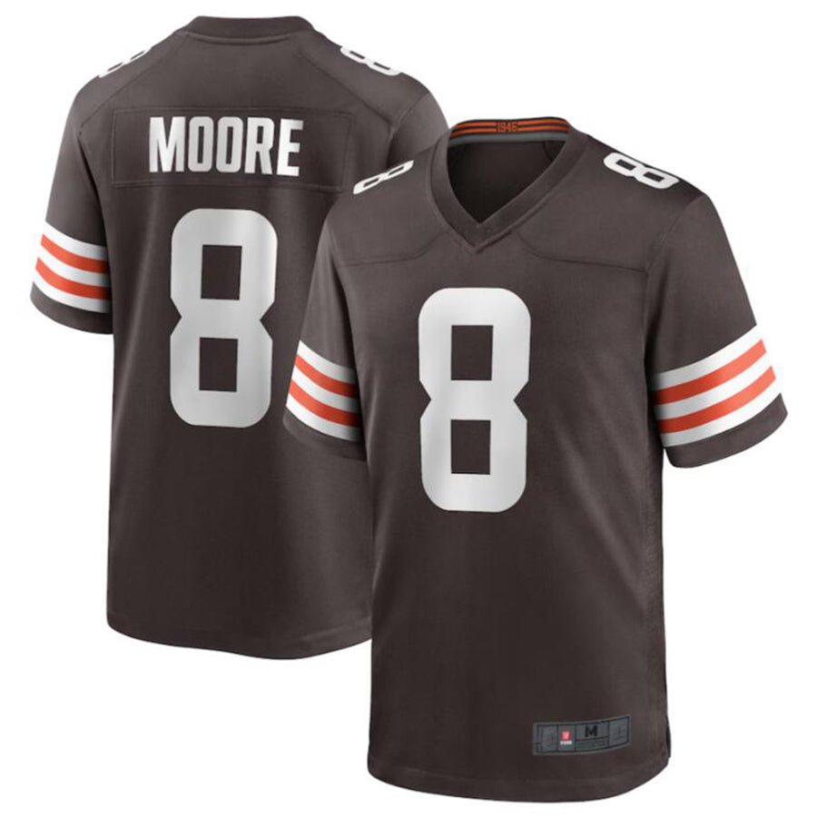 Jamed C.Browns #8 Elijah Moore Brown Game Retired Player Jersey American Stitched Jerseys