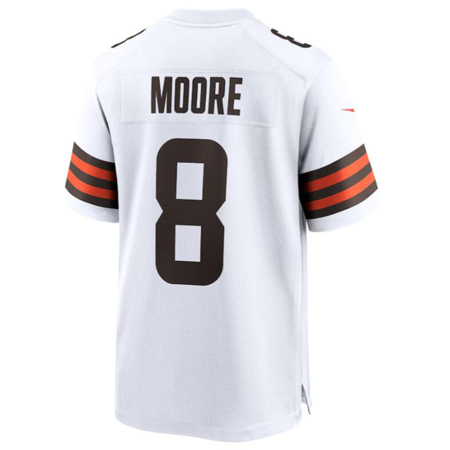 Jamed C.Browns #8 Elijah Moore White Game Retired Player Jersey American Stitched Jersey