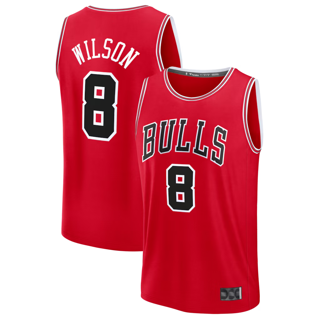 Jamed C.Bulls #8 Caleb Wilson Red 2026 Draft First Round Pick Fast Break Jerseys - Icon Edition