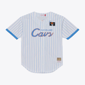 Jamed C.Cavaliers Mitchell & Ness White Head Coach Pinstripe Mesh Full-Button Baseball Jerseys
