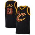 Jamed C.Cavaliers #23 LeBron James Black Forever King Authentic Jerseys