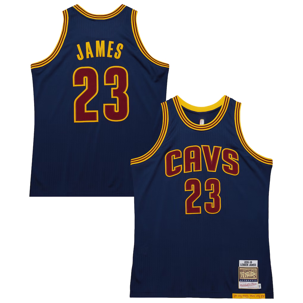 Jamed C.Cavaliers #23 LeBron James Mitchell & Ness Navy Big & Tall 201516 Swingman Jerseys