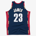 Jamed C.Cavaliers #23 LeBron James Mitchell & Ness Navy Hardwood Classics Swingman Jerseys