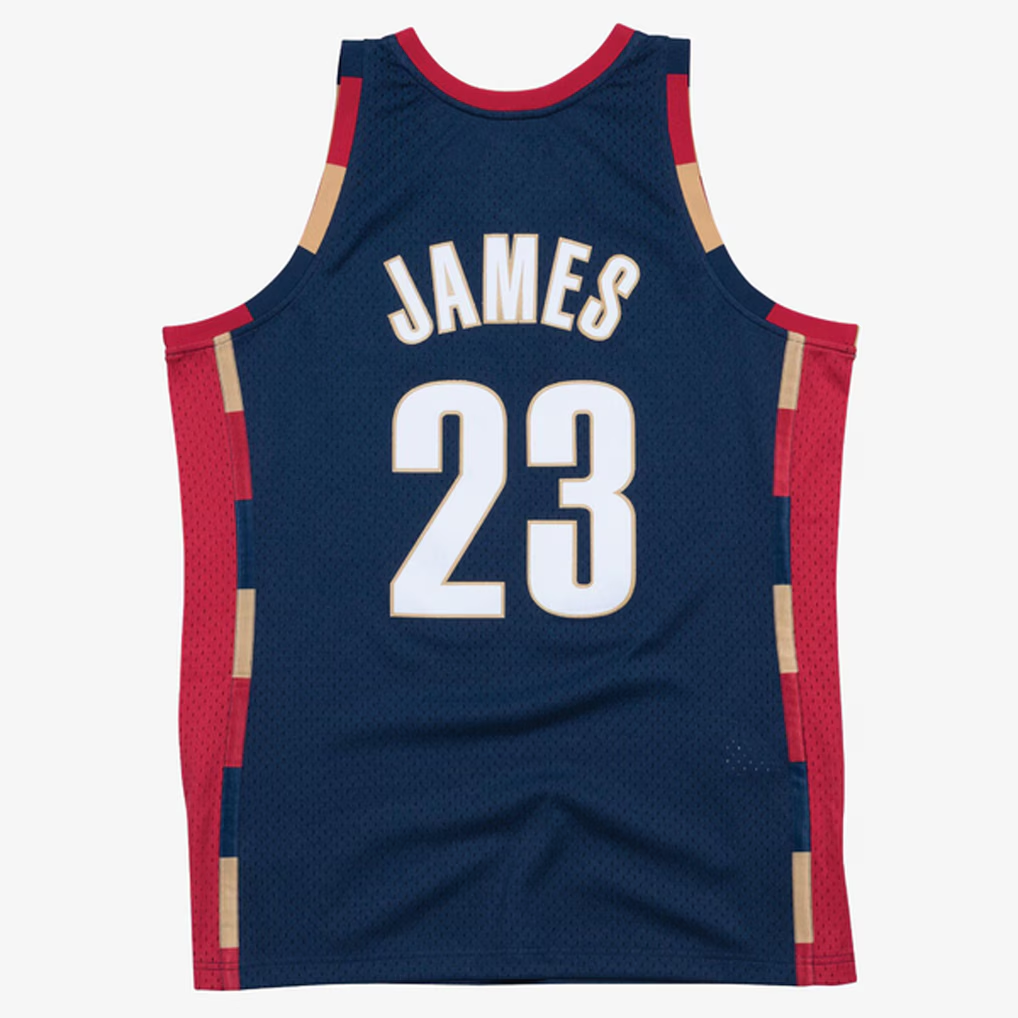 Jamed C.Cavaliers #23 LeBron James Mitchell & Ness Navy Hardwood Classics Swingman Jerseys