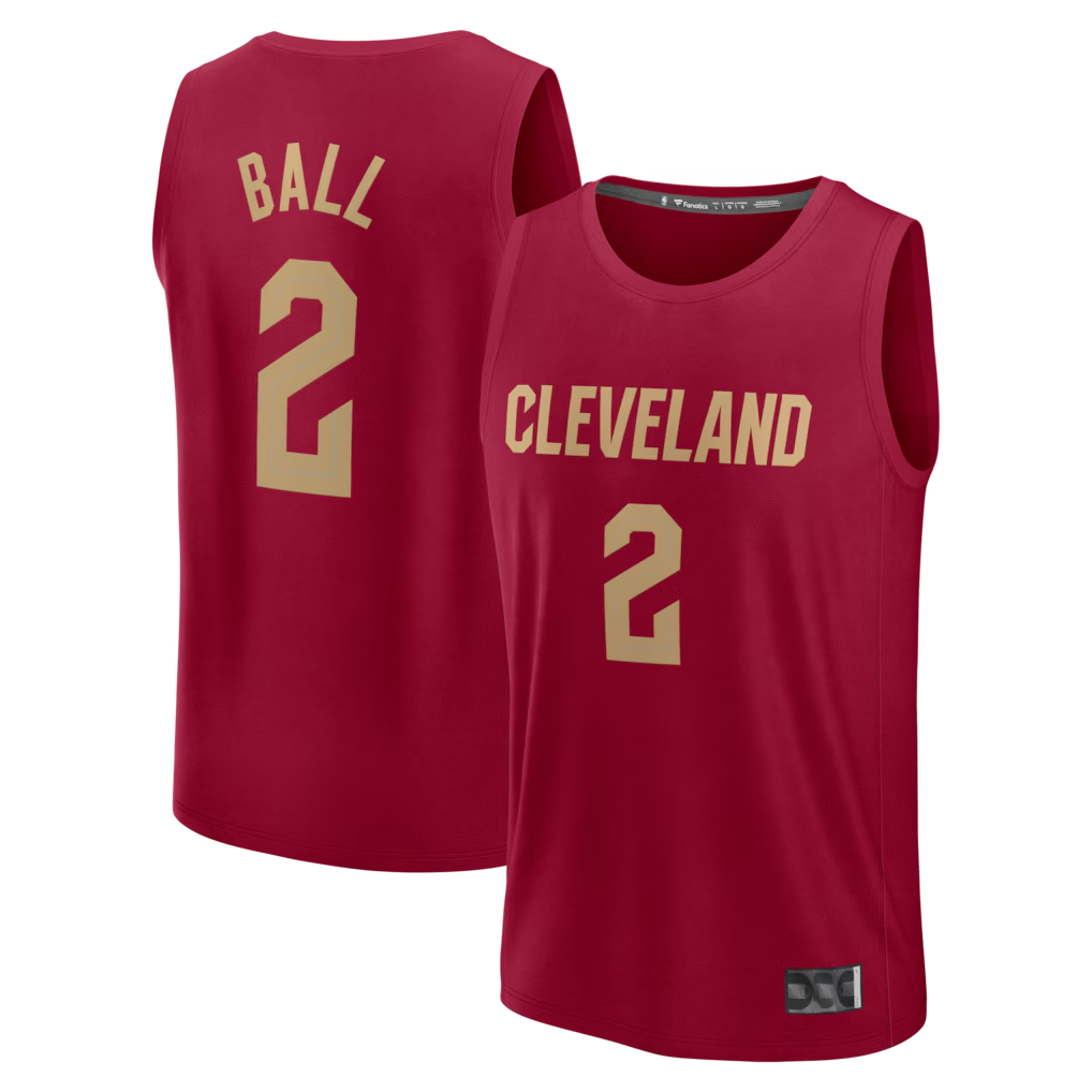Jamed C.Cavaliers #2 Lonzo Ball Wine Fast Break Replica Jerseys - Icon Edition