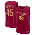Jamed C.Cavaliers #45 Donovan Mitchell Wine Fast Break Replica Jerseys - Icon Edition