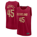 Jamed C.Cavaliers #45 Donovan Mitchell Wine Fast Break Replica Player Jerseys - Icon Edition