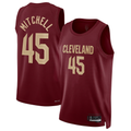 Jamed C.Cavaliers #45 Donovan Mitchell Wine Swingman Jerseys - Icon Edition