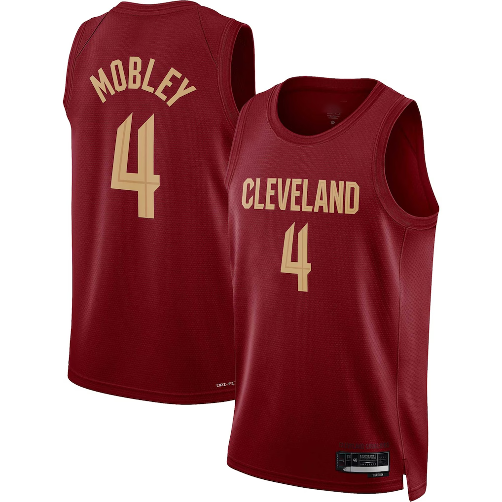Jamed C.Cavaliers #4 Evan Mobley Wine Swingman Jerseys - Icon Edition