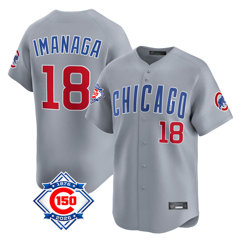 Jamed C.Cubs #18 Shota Imanaga Player Gray Road 150th Anniversary Limited Home Stitched Jerseys