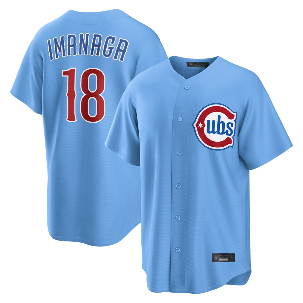 Jamed C.Cubs #18 Shota Imanaga Player Light Blue Home Game Stitched Jerseys