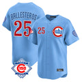 Jamed C.Cubs #25 Mois¨¦s Ballesteros Player Light Blue 150th Anniversary Limited Home Stitched Jerseys
