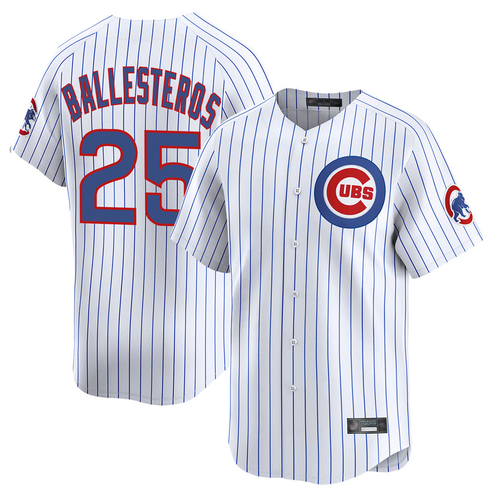 Jamed C.Cubs #25 Mois¨¦s Ballesteros Player White Limited Home Game Stitched Jerseys