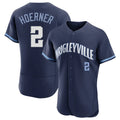 Jamed C.Cubs #2 Nico Hoerner Player Navy City Connect Limited Elite Home Stitched Jerseys