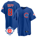 Jamed C.Cubs #8 Ian Happ Player Royal 150th Anniversary Home Game Stitched Jerseys