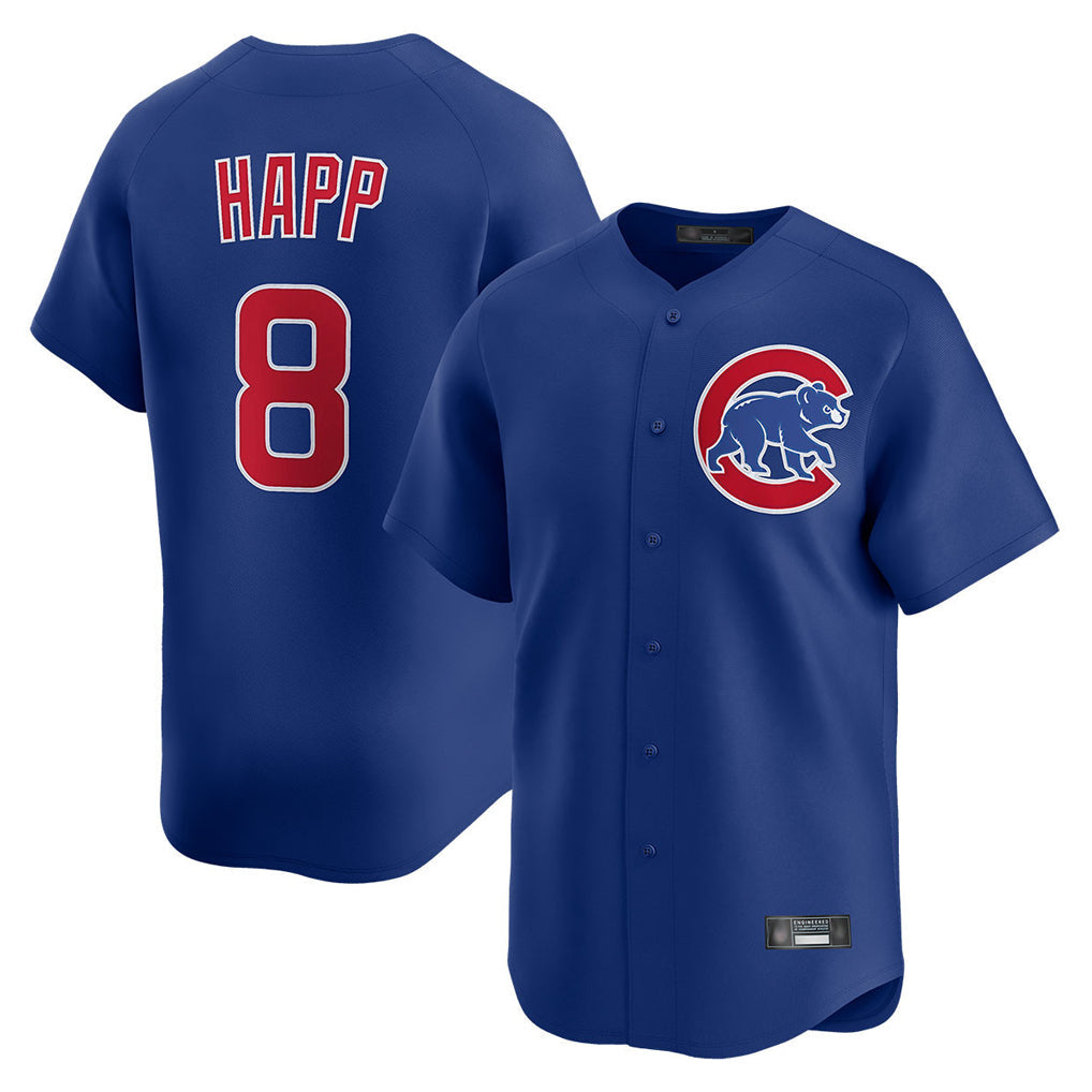 Jamed C.Cubs #8 Ian Happ Player Royal Limited Home Stitched Jerseys