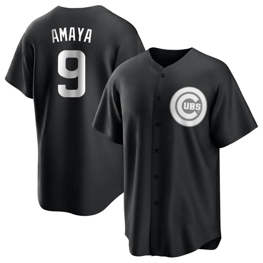 Jamed C.Cubs #9 Miguel Amaya Player Black Game Stitched Jerseys