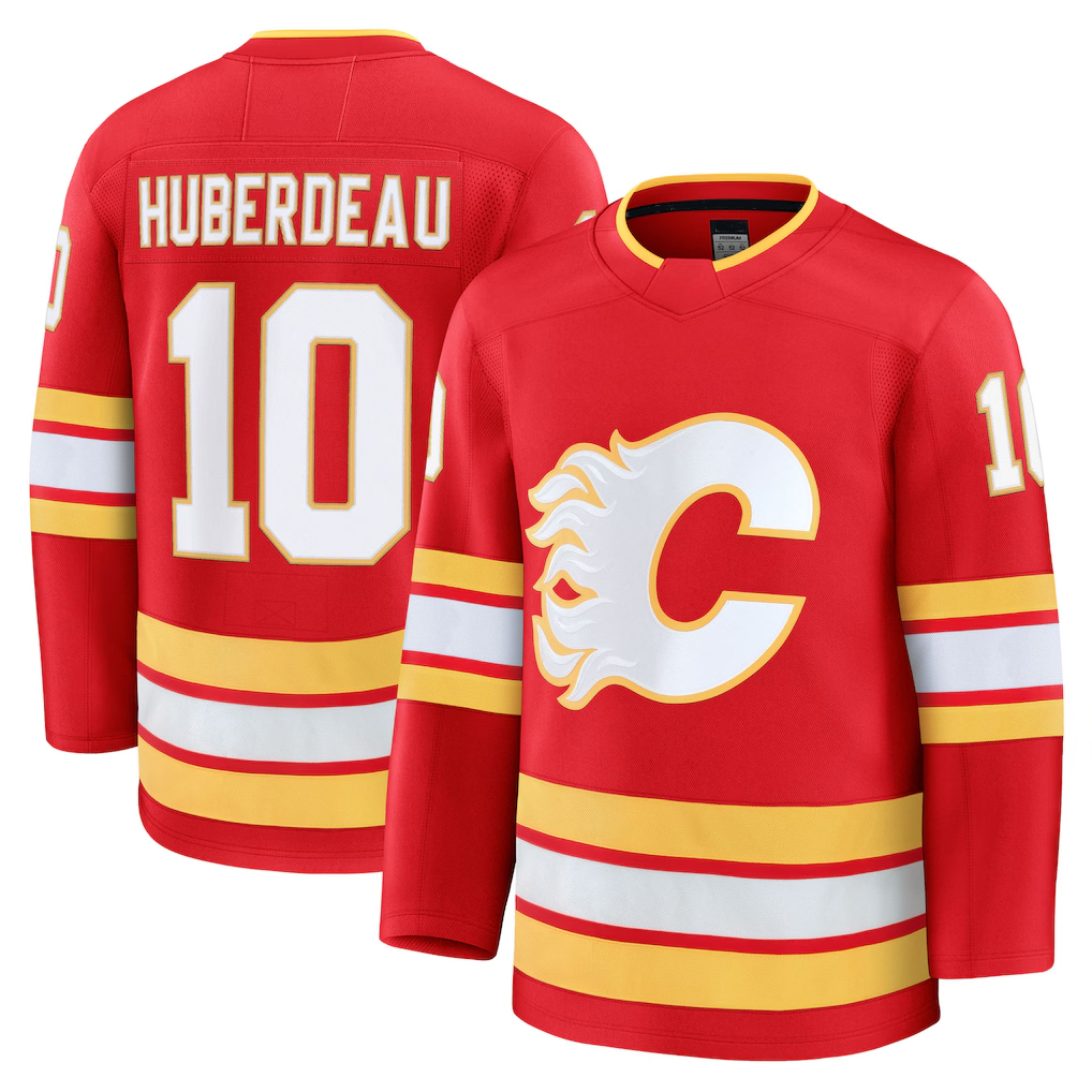 Jamed C.Flames #10 Jonathan Huberdeau Red Home Breakaway Player Jerseys