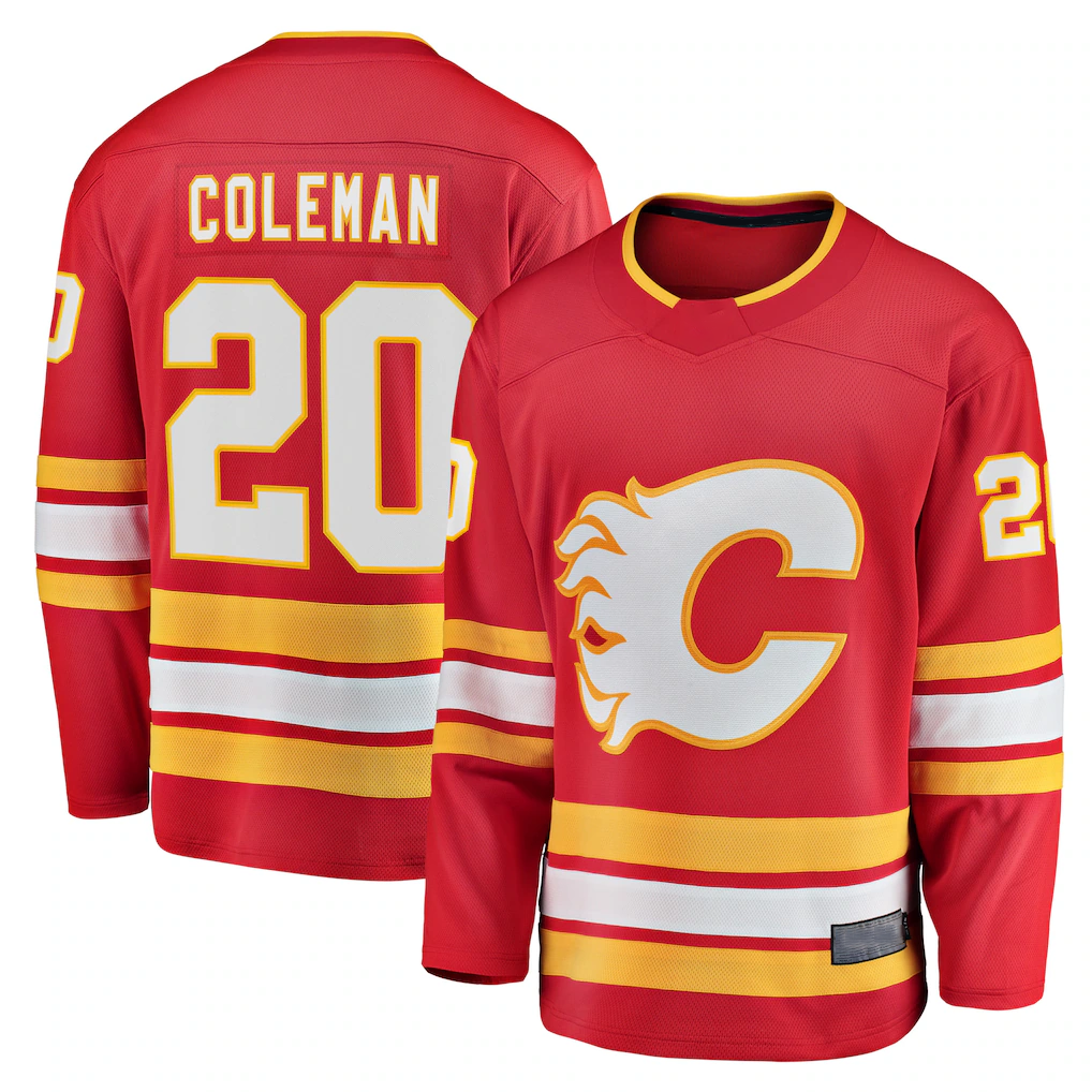 Jamed C.Flames #20 Blake Coleman Red Home Breakaway Player Jerseys