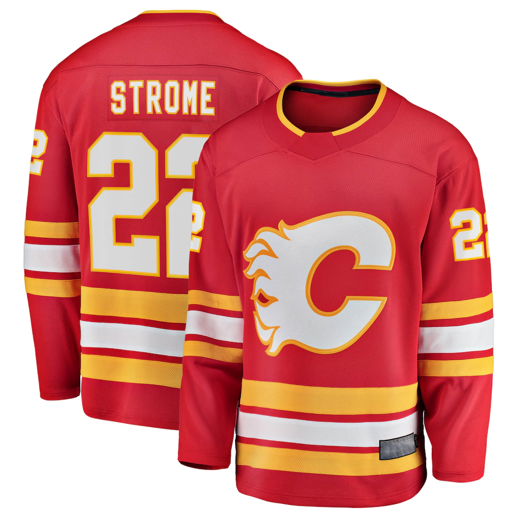 Jamed C.Flames #22 Ryan Strome Red Home Breakaway Jerseys