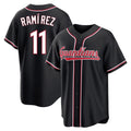 Jamed C.Guardians #11 Jose Ramirez Player Black Fashion Out Home Game Stitched Jerseys