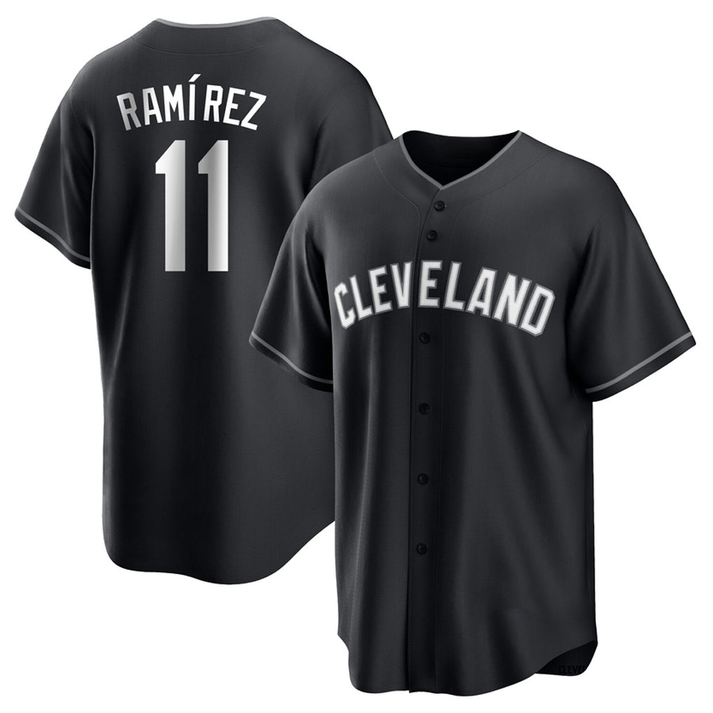 Jamed C.Guardians #11 Jose Ramirez Player Black Home Game Stitched Jerseys