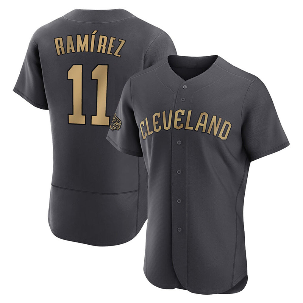 Jamed C.Guardians #11 Jose Ramirez Player Charcoal All-Star Limited Elite Home Stitched Jerseys