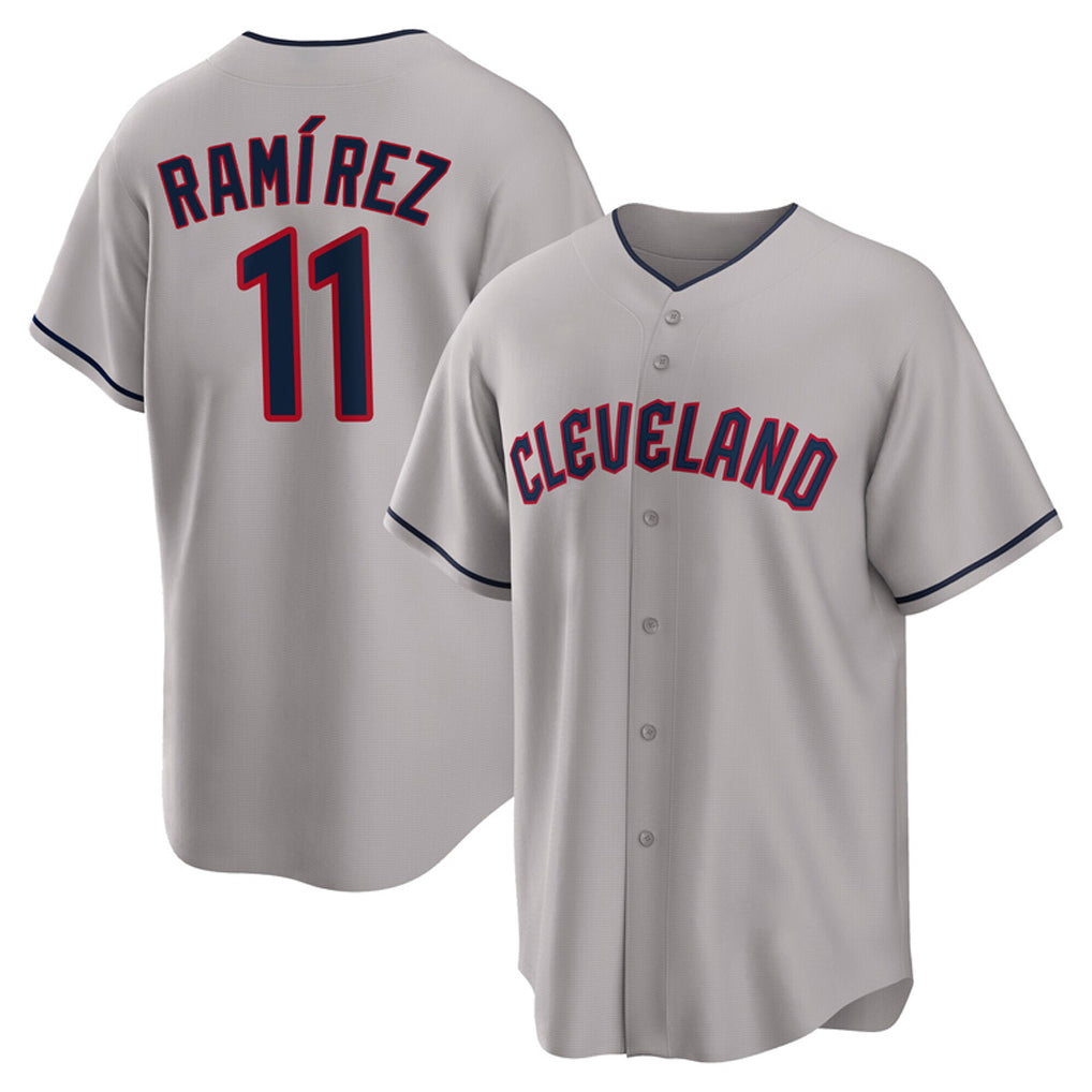 Jamed C.Guardians #11 Jose Ramirez Player Gray Game Home Stitched Jerseys