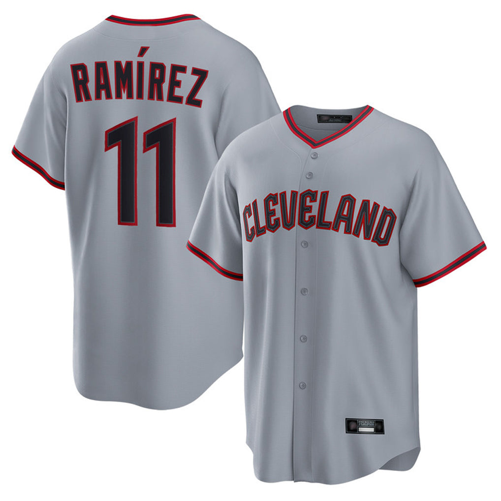 Jamed C.Guardians #11 Jose Ramirez Player Gray Home Game Stitched Jerseys