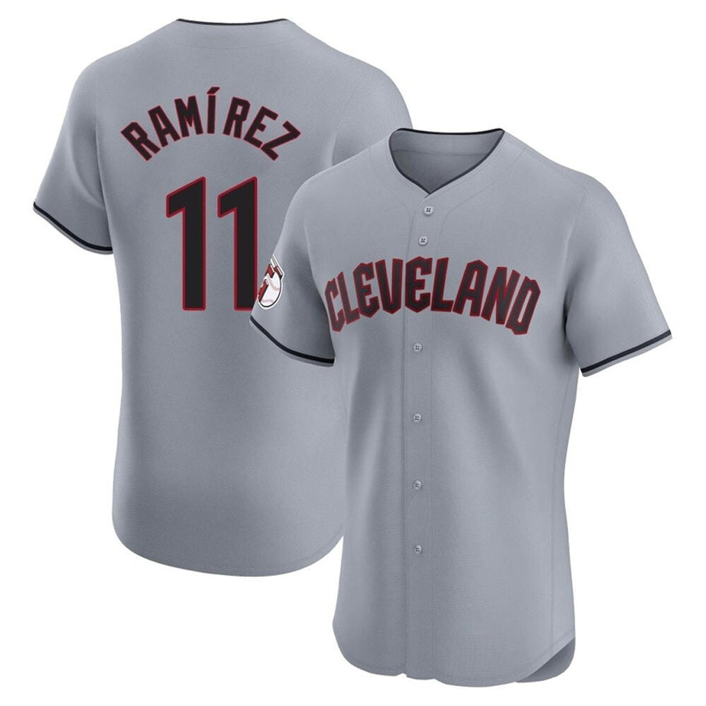 Jamed C.Guardians #11 Jose Ramirez Player Gray Road Limited Elite Home Stitched Jerseys