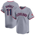 Jamed C.Guardians #11 Jose Ramirez Player Gray Road Limited Home Game Stitched Jerseys