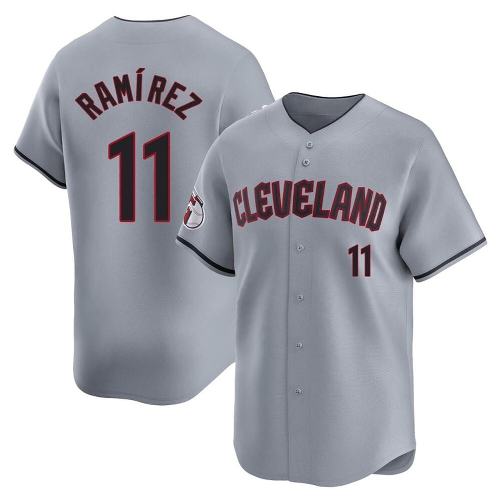 Jamed C.Guardians #11 Jose Ramirez Player Gray Road Limited Home Stitched Jerseys