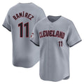 Jamed C.Guardians #11 Jose Ramirez Player Gray Road Limited Home Stitched Jerseys