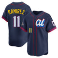Jamed C.Guardians #11 Jose Ramirez Player Navy American League All-Star Edition Limited Home Stitched Jerseys