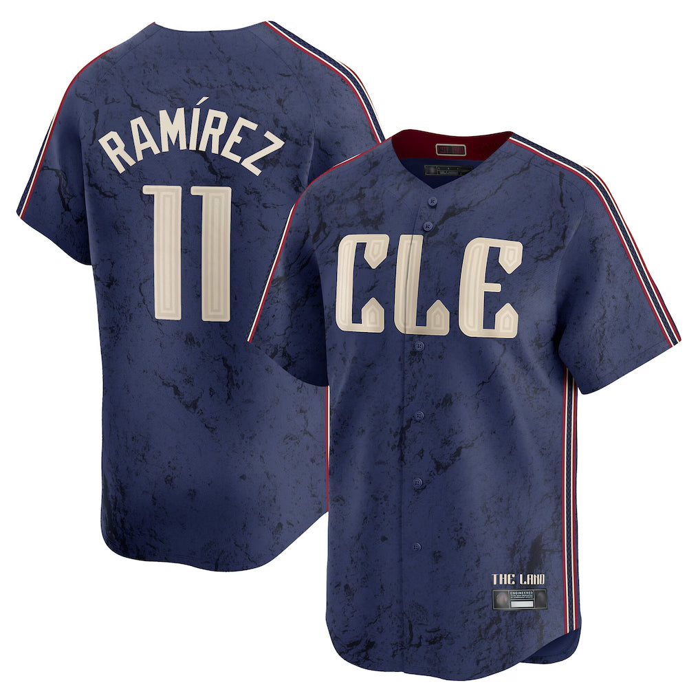 Jamed C.Guardians #11 Jose Ramirez Player Navy City Connect Limited Home Stitched Jerseys