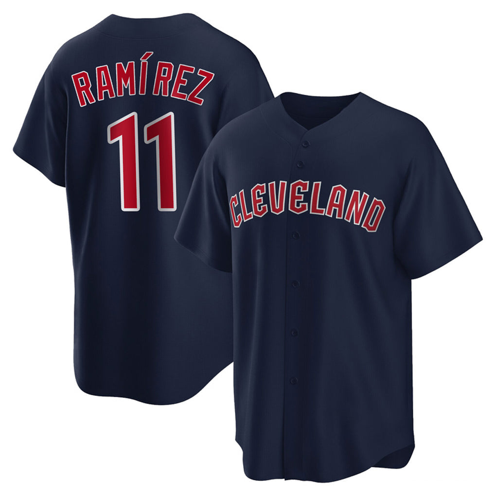 Jamed C.Guardians #11 Jose Ramirez Player Navy Game Home Stitched Jerseys